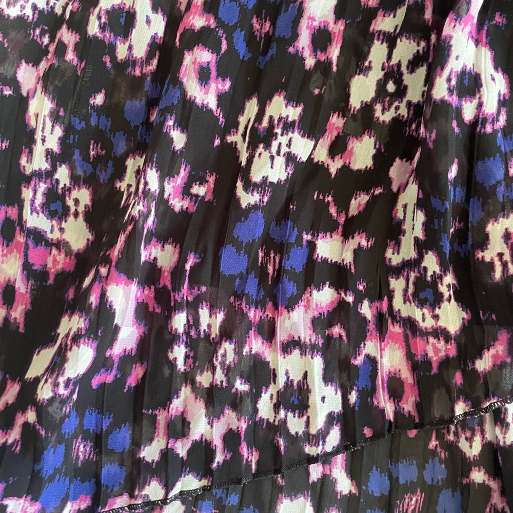 Charlotte Russe Hi-Lo Midi Skirt in Black, Pink & Blue Size S - Picture 2 of 6